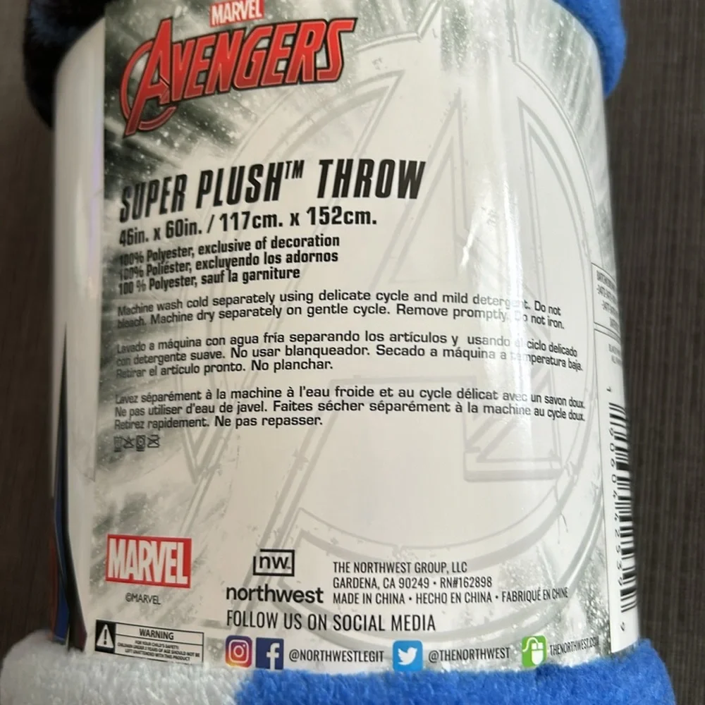 Marvel Avengers Black Panther Super Plush Throw 46“x60“